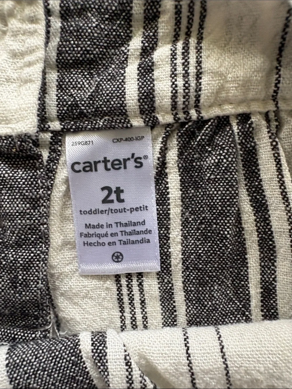Carter’s Toddler Girl Striped Flutter Top & Linen Shorts Set
